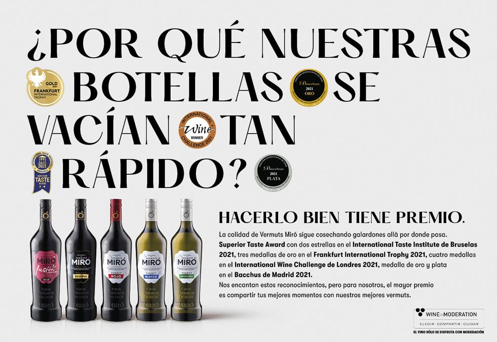 Fer-ho bé té premi. Vermuts Miró suma 2 nous reconeixements en Bacchus Madrid 2021
