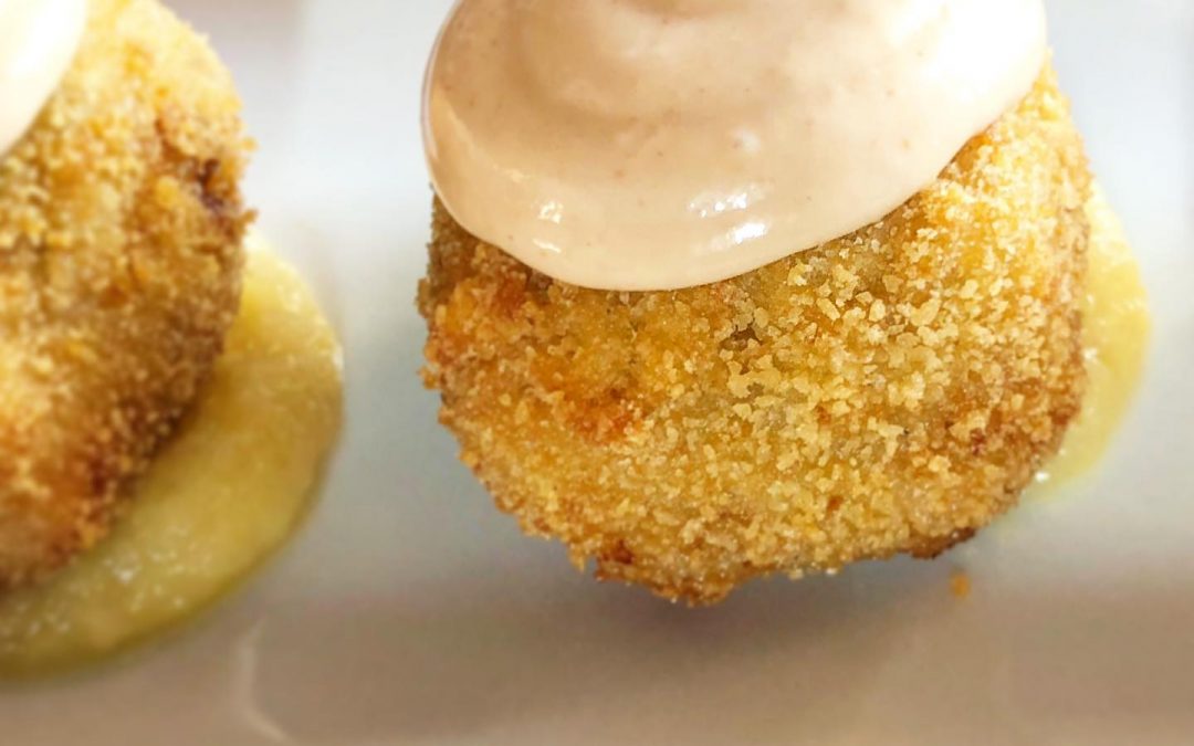 Croquetas de merluza al Miró Vermouth